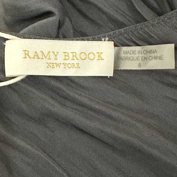 Ramy Brook Linley Dress Gown SZ 8 Black One Shoulder Cut Out - Picture 6 of 9